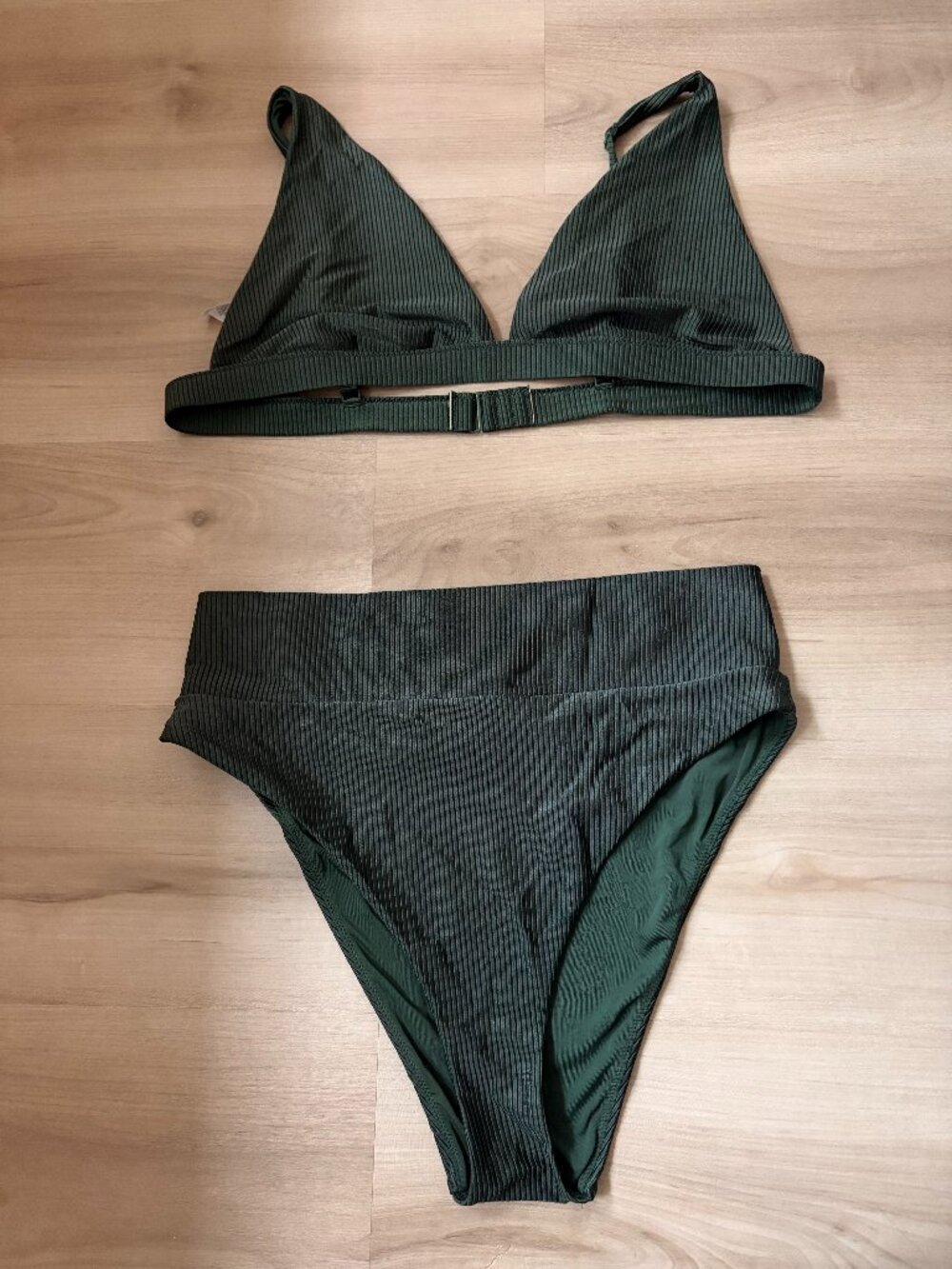 American Eagle Forest Green High Waisted Two Piece Bikini Set